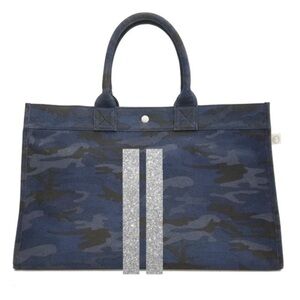 Quilted Koala East West Canvas Tote Dark Blue Camo